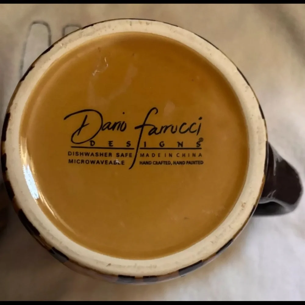 2 Dario Farrucci Ceramic Zebra Print 12oz COFFEE MUGS CUPS - Picture 4 of 4